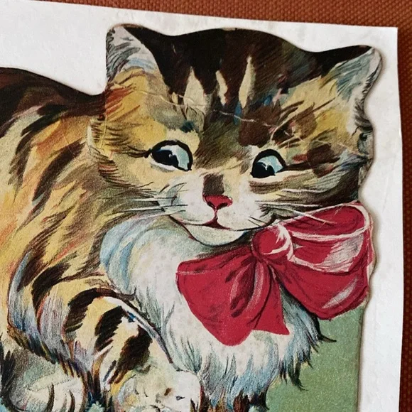 Vintage Tabby Cat Nursery Wall Artwork Print - Picture 2 of 8